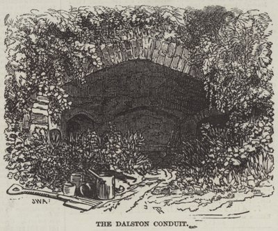 De laatste van de oude Londense waterleidingen, in Dalston, in de parochie van Hackney door English School